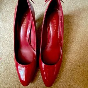 Ralph Lauren Red leather heels